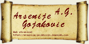 Arsenije Gojaković vizit kartica